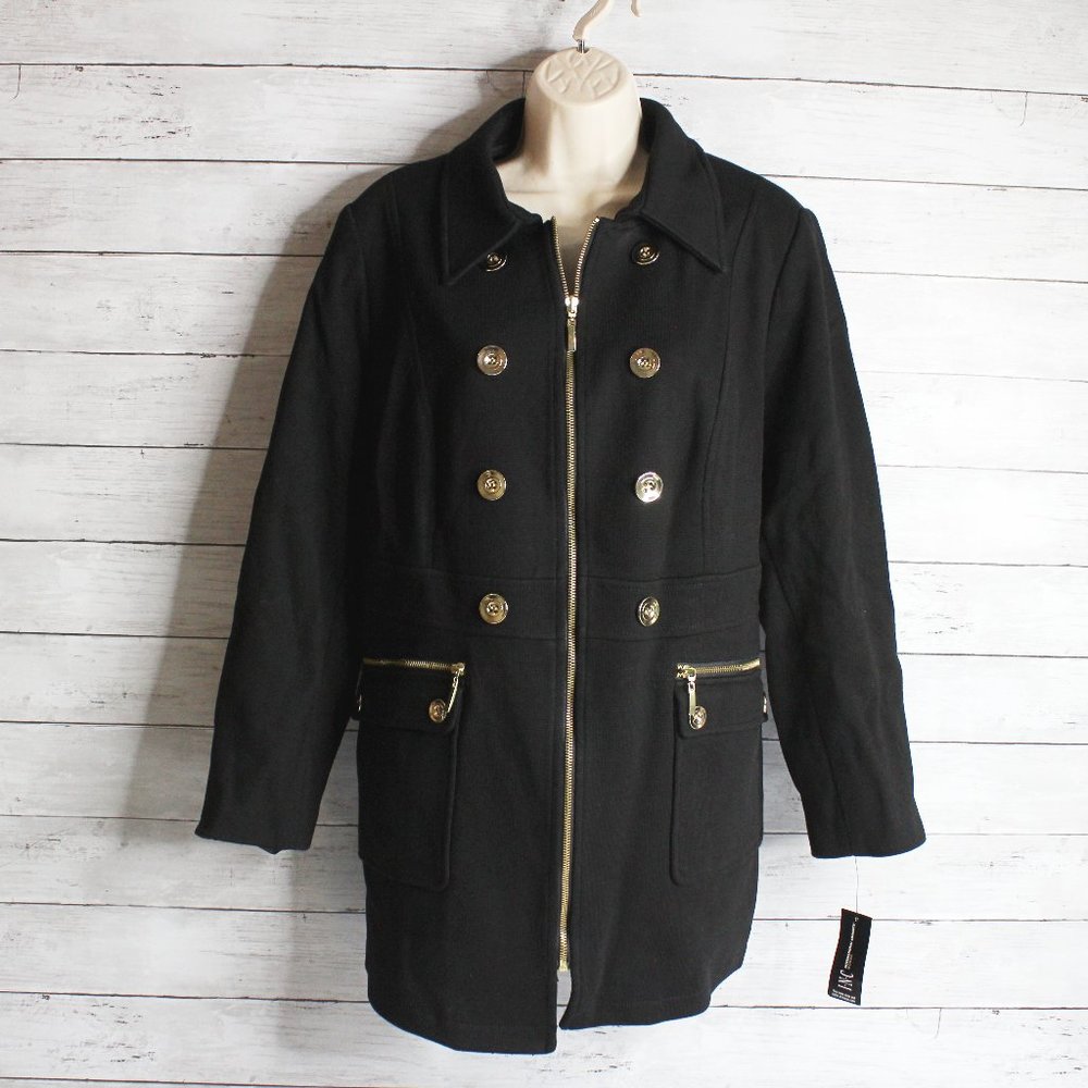 International Concepts Women's Black Winter Coat Plus Size 3X